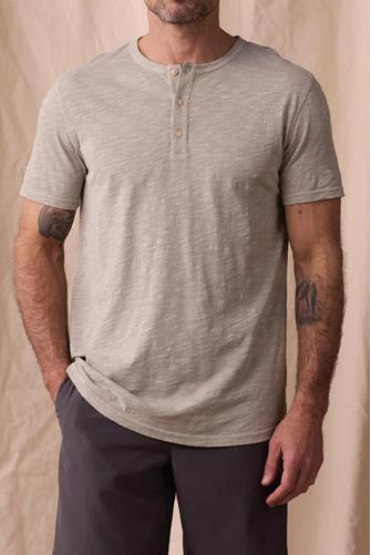 Legacy Jersey Short Sleeve Henley LIMESTONE