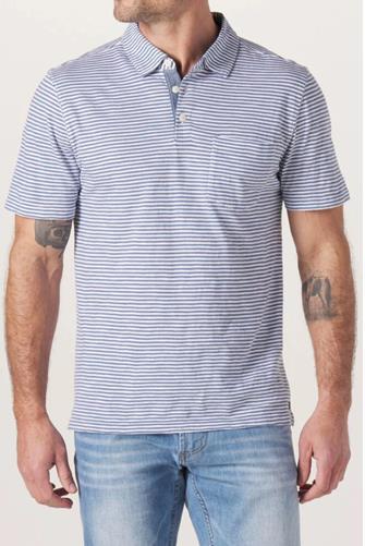 Vintage Slub Pocket Polo BLUE STRIPE