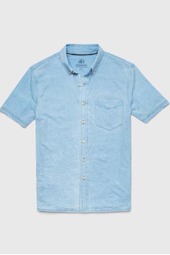 Tony Short Sleeve Burnout Knit Shirt BLISSFUL BLUE