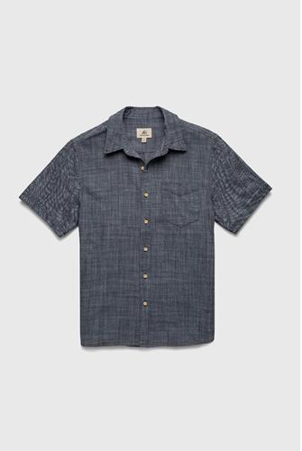 Joey Short Sleeve 2Tone Slub Shirt NAVY BLAZER