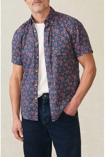 Short-Sleeve Breeze Shirt BERRY NAVY FLORAL