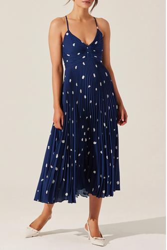 Blythe Midi Dress NAVY POLKA DOT