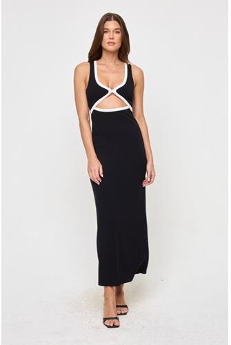 Steph Maxi Dress BLACK/CREAM