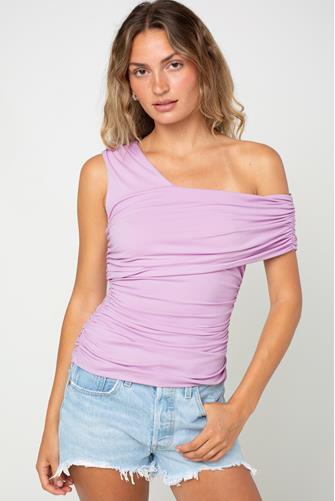 Tina One Shoulder Off The Shoulder Top PINK DIAMOND