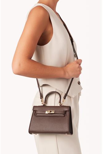 Hariette Handle Bag CHOCOLATE SAFFIANO