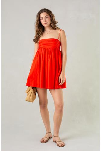 Lucille Organic Cotton Mini Dress RASPBERRY