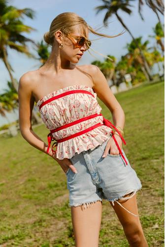 Shelly Top RED SHELL PRINT