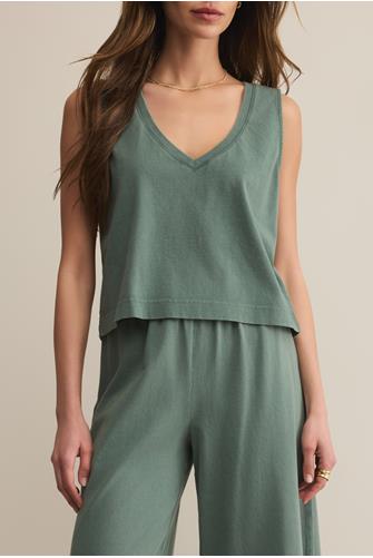 Sloane V-Neck Top HUNTER GREEN