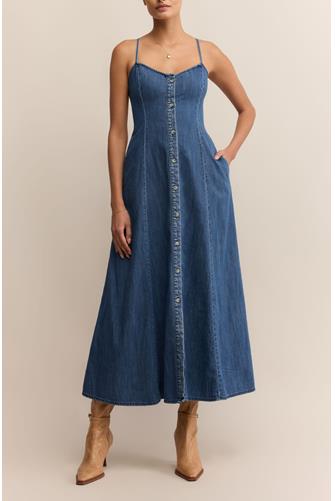 Angel Eyes Denim Midi Dress MEDIUM INDIGO