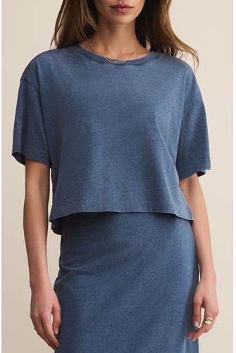 On The Go Jersey Denim Tee VINTAGE INDIGO