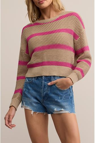 Broadbeach Striped Sweater BISCUIT