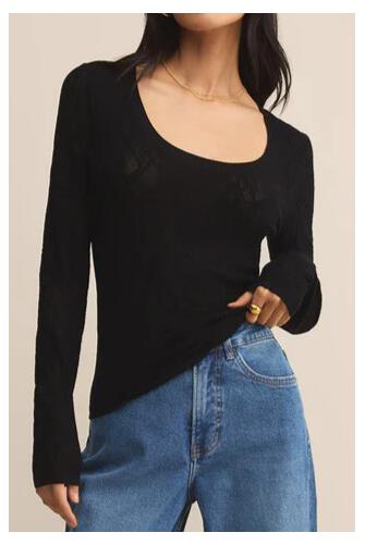 Tibi Scoop Mesh Sweater BLACK