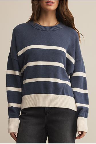 Jordane Striped Sweater STORM CLOUD HEATHER