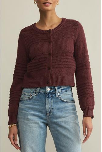 Between The Lines Cardigan RED VELVET