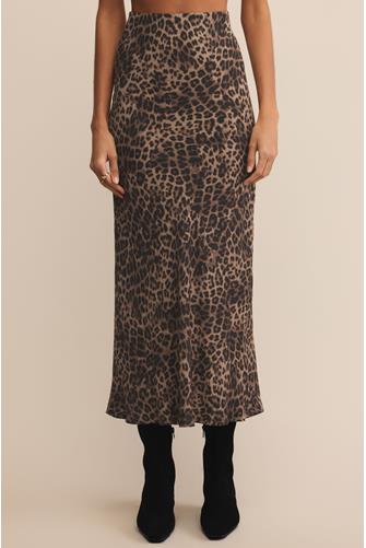 Izabel Leopard Skirt DESERT TAN