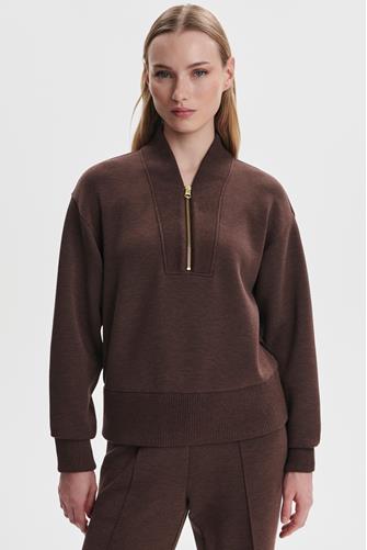 Sally Half Zip Sweat COFFEE BEAN MARL