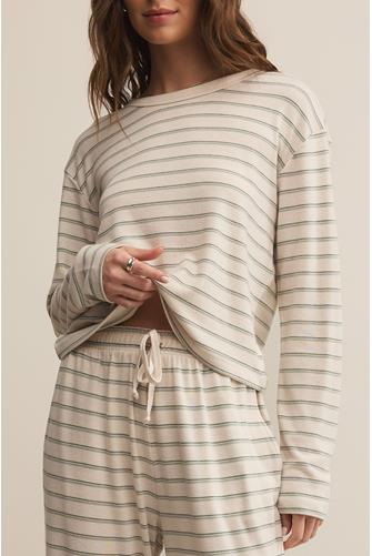 Laid Back Stripe Top HUNTER GREEN
