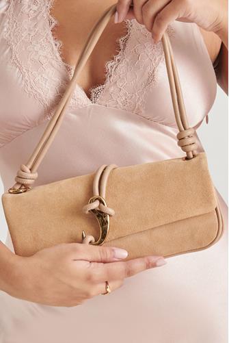 Alice Clutch tan suede