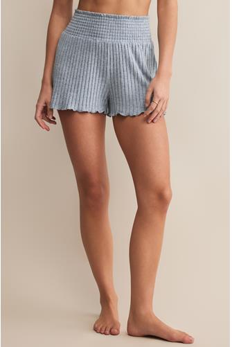 Dawn Smocked Rib Short LIGHT BLUE DENIM