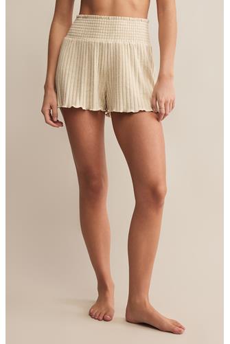 Dawn Smocked Rib Short LIGHT OATMEAL HEATHER