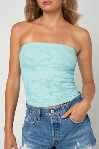 Lace Tube Top ISLAND AQUA