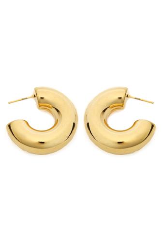 Chunky Tube Hoop Earrings GOLD