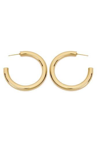1.5 Inch Earring Puffy Hoop GOLD