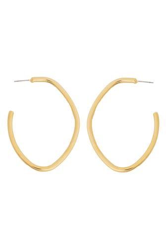 2 375 In Ear Metal Oval Hoop Gold GOLD