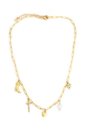 16 In Neck Mixed Western Charm 8mm Pear GOLD