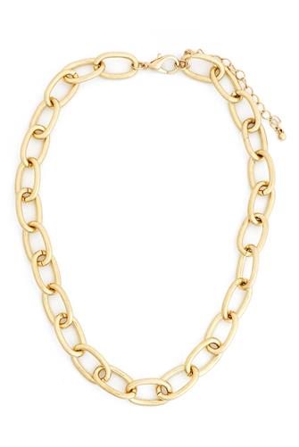 18 In Neck Oval Link Chain Worn Gold GOLD