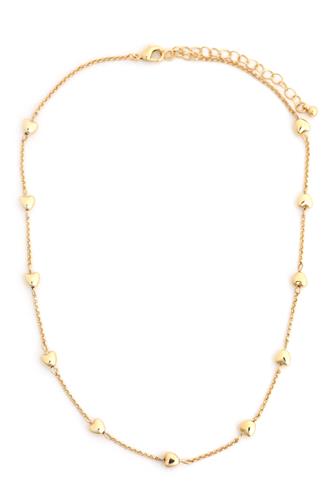 Single 16 Necklace Heart Chain GOLD
