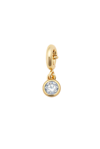 Charm- Birthstone- April gold