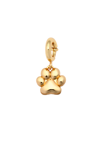 Charm- Puffy Paw Print gold