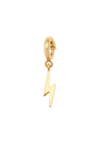 Charm- Puffy Lightning Bolt Gold
