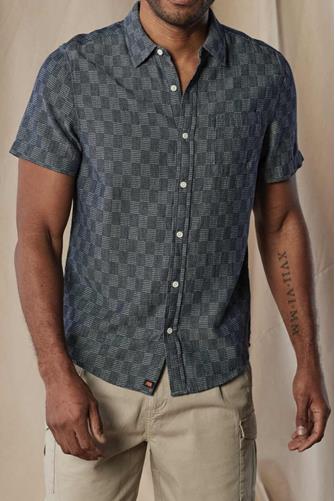 Fresh Water Button Up Navy Pattern SUMMER NAVY