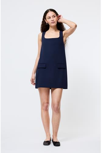 Whisper Square Neck Sleeveless Mini Dress MARINE