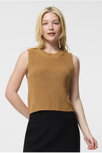 Mozart Crewneck Cropped Vest CAMEL