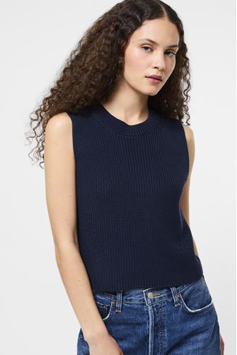 Mozart Crewneck Cropped Vest MARINE
