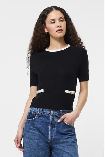 Baby Soft Short Sleeve BLACK W/ PORCELAIN CREAM TRIM