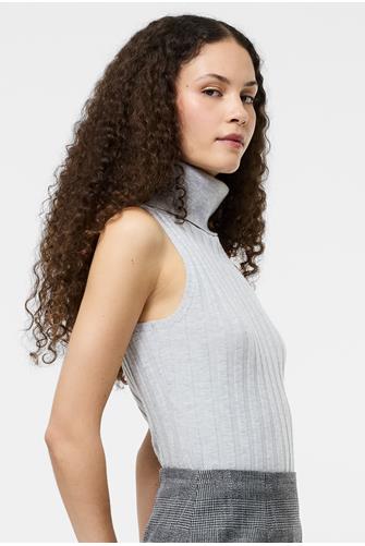 Turtleneck Tank Sweater LIGHT GREY MEL