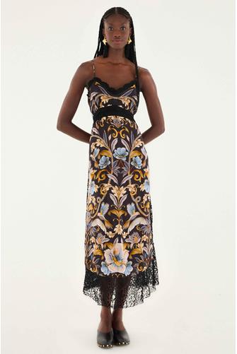 Snake Garden Black Midi Dress SNAKE GARDEN BLACK