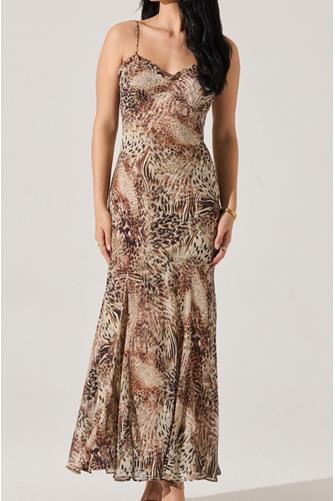 Maeryn Maxi Dress TAUPE BROWN LEOPARD