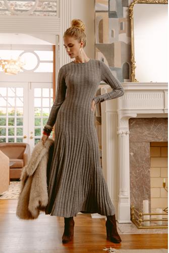 Babysoft Fit N Flare Midi Dress MID GREY MEL