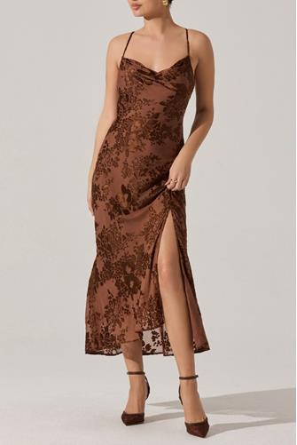 Gaia Midi Dress BROWN FLORAL