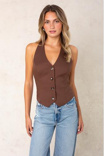 Julie Halter Vest BROWN