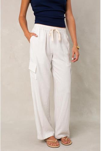 Emma Pinstripe Pant WHITE/BLACK