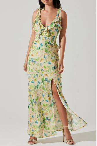 Sorbae Maxi Dress YELLOW GREEN FLORAL