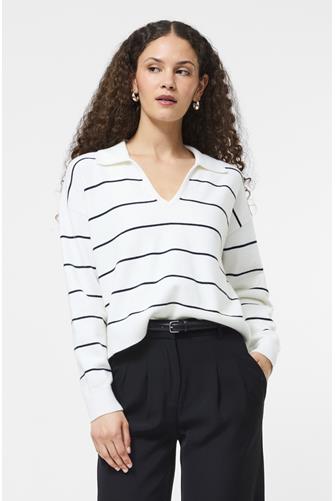Sloane Knit Stripe Pull Over WHITE MARINE