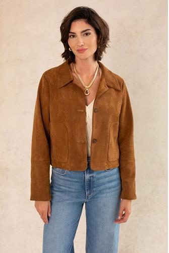 Suede Campbell Shacket CHESTNUT