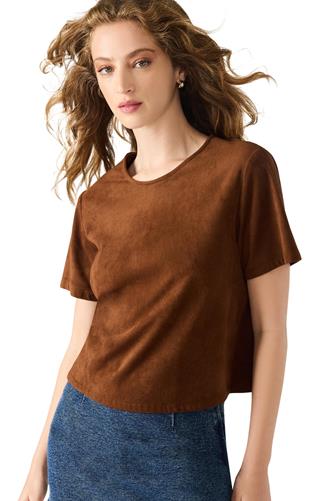 Ezra Top Faux Suede CHICORY BROWN